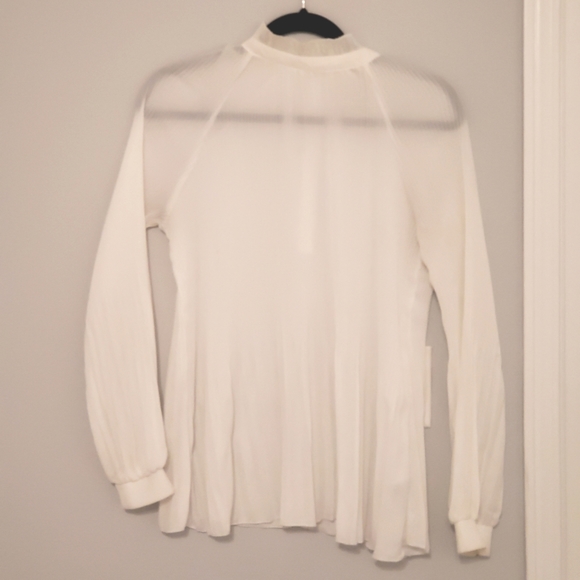 HIGH NECKLINE CREPE BLOUSE - Picture 1 of 4